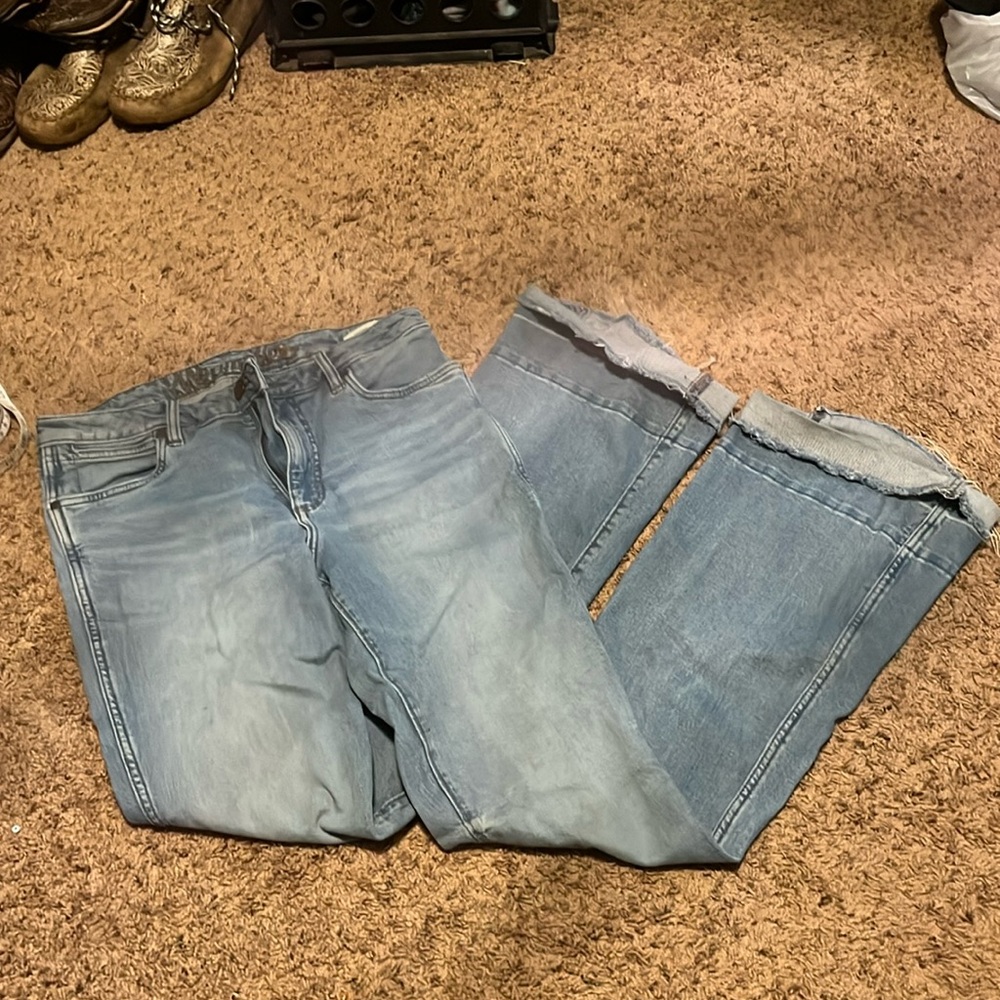 Wrangler Light Blue Denim High Rise Trouser